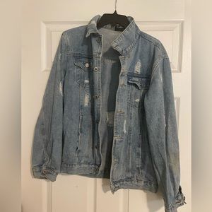 distressed jean jacket